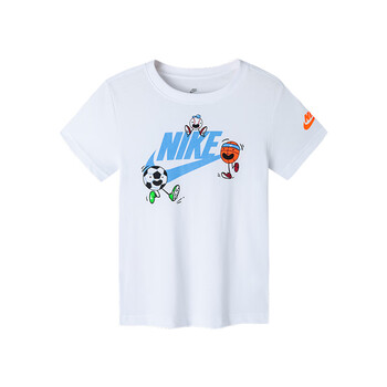 nike耐克童装夏季休闲短t中大童纯棉上衣儿童休闲短袖t恤白色l160cm