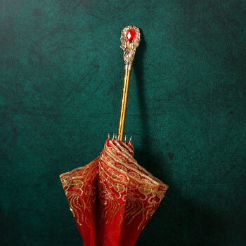 婚伞新娘伞古风蕾丝结婚红伞婚伞红色婚庆用大红伞中式婚礼红雨伞出嫁