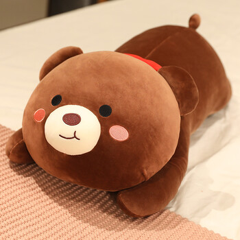 卡佰索可爱布朗熊公仔毛绒玩具趴趴熊床上睡觉抱枕女生抱抱熊草莓熊