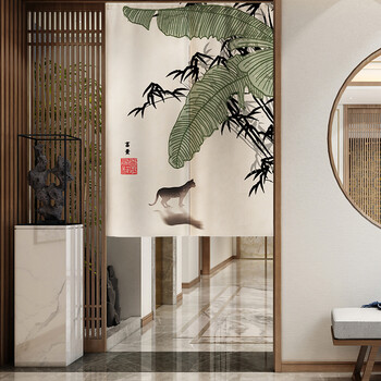 布艺挂帘厨房帘挂布书房书架防尘帘窗户遮光挂钩式推拉式横帘窗门帘