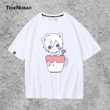 唱见まふまふmafumafu短袖t恤原创音乐acg周边衫男女半袖纯棉衣服白1m