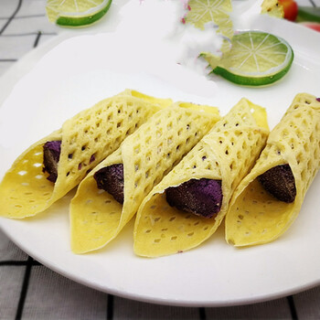 金玉紫薯 酒店特色点心油炸小吃甜糕点 冷冻半成品10个香脆紫薯卷