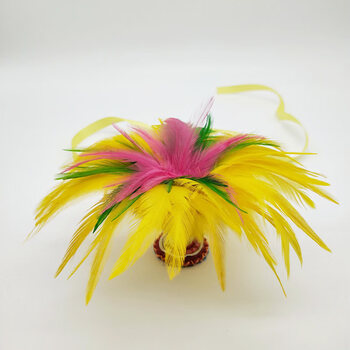 奴诗漫 纯手工彩色羽毛鸡毛毽子幼儿园小朋友儿童学生带绳子小毽子耐