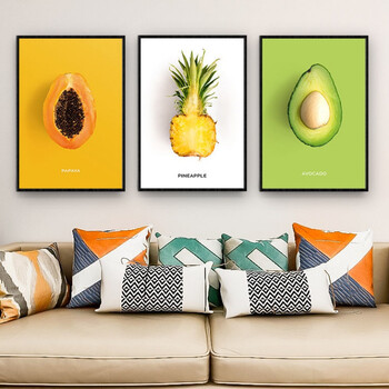 自粘墙画客厅现代简约沙发背景墙贴画卧室壁画三联画 水果餐厅 20*30