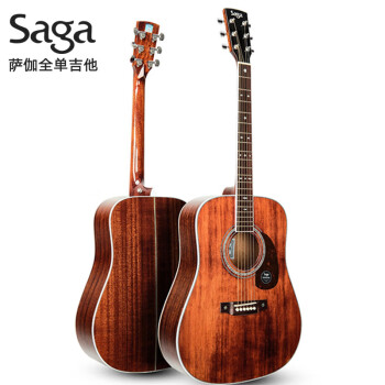 萨伽（Saga）民谣木吉他缺角圆角全单萨迦吉它jita乐器 41英寸圆角复古色 A1-D全单