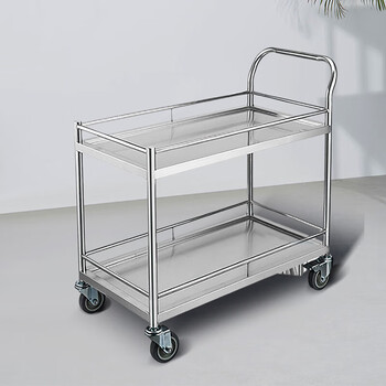 琴奋 304不锈钢手推车双层护理换药车学校实验室小推车1000*600*950m