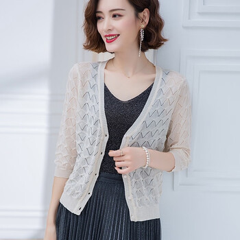 外套女夏季宽松薄款外搭镂空空调衫披肩小个子上衣气质百搭女士外套