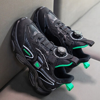 男童休闲鞋子2022春秋款旋转纽扣儿童运动潮牌男孩老爹鞋跑步中大童