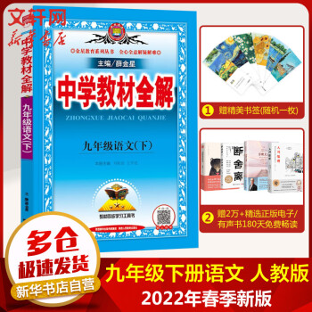 2022年春新版 薛金星中学教材全解 九年级下册语文 RJ人教部编版 图书