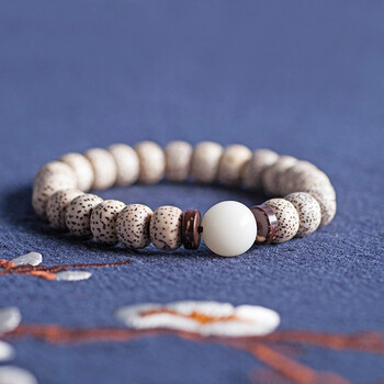 荷蓝珠星月菩提子单圈手串高密新月菩提子男女简约佛珠情侣手链sn1490