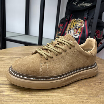 njtd2023新款磨砂时尚休闲鞋男英伦复古风格大头皮鞋百搭潮鞋深棕色43