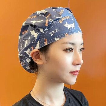 媌媄轩炒菜防油帽女式厨房专用做饭戴的帽子家用烧饭厨师帽防掉头发