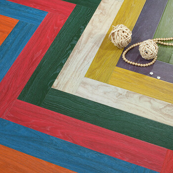 个性地板彩色做旧复古仿古木地板强化复合符合工业风背景墙上12mm 908