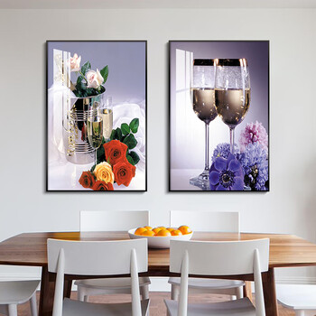 餐厅装饰画现代简约餐桌墙面背景墙饭厅挂画杯酒人生高档装饰壁画