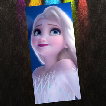 爱莎公主毛巾elsa毛巾儿童洗脸女孩爱莎方巾艾莎日用品长方形卡通艾萨