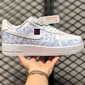 耐克顿lirb2023新款af1空军一号联名变色龙青花瓷情侣款休闲运动鞋n
