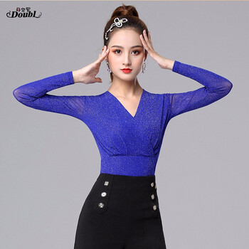 丹宝罗摩登舞服女新款国标舞女士上衣华尔兹服装舞蹈服舞服练舞服女