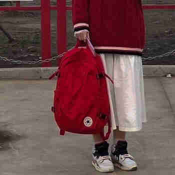 匡威（Converse）双肩包男2024夏新款运动旅行包学生书包电脑包黑色背包女10020533 10021138-A03 /46.5*31*15 以实物为准