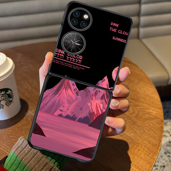 黑羊先生适用华为pockets手机壳高级感潮牌雪山插画折叠屏华为p50