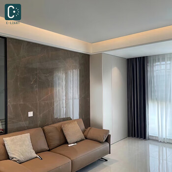 反光灯槽线型灯 45度铝槽悬浮吊顶氛围灯带卡槽三角反光灯槽回光槽