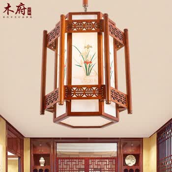 木府 中式单头小吊灯 实木仿古灯笼阳台过道玄关走廊走道灯 LED复古庭院亭子吊灯中国风客栈民宿餐厅灯 不带光源 大号【图片 价格 品牌 报价】-京东