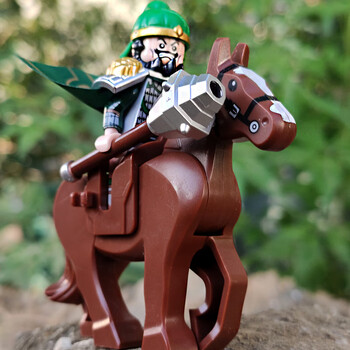 伟力三国小侠兼容乐高积木中国演义关羽赵云小人仔骑战马古代士兵城堡