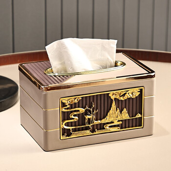 伽亿 福禄呈祥高档纸巾盒家用客厅抽纸盒创意轻奢高级感桌面纸巾餐巾