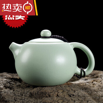 今诩日本进口品质冰裂茶壶陶瓷茶壶石瓢壶冰裂釉小开片可养汝窑泡茶