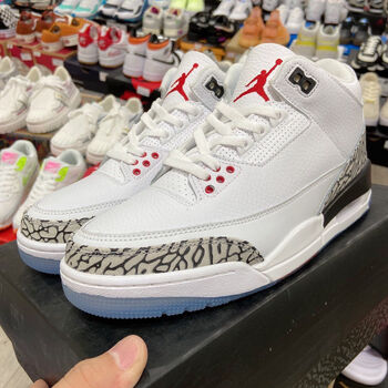 纯元air乔3aj3白水泥罚球线水晶底爆裂纹923096101白水泥36