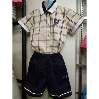南宁市校服新希望校服南宁市小学生校服统一夏季短袖格子衬衫男短裤
