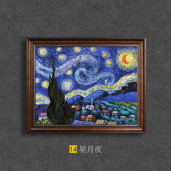 14-星月夜 86x105cm-含框尺寸【梵高原作尺寸】