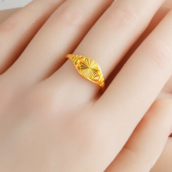 千影珠宝黄金戒指女款9999足金年轻人素金真金饰品活口结婚首饰送妈妈