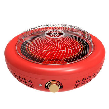 电火盆家用电暖器电烤火炉暖脚器远红外桌下取暖器 樱桃红【图片 价格