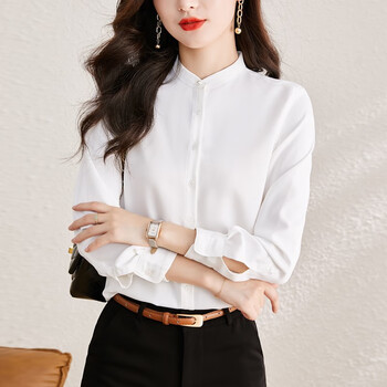 梵侈赫尔轻奢品牌女士衬衫秋季2023新款女装时尚气质职业衬衣减龄显瘦