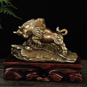 辉客映上纯铜牛摆件运势虹牛年年有鱼牛金牛元宝牛旺市牛抬头牛客厅