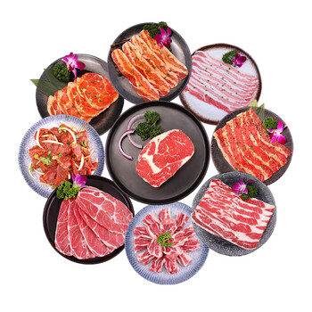 烧烤食材组合 5-7人韩式家庭烧烤 原味腌制搭配 新鲜烤肉套餐 食材