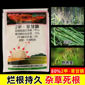 瀚沃笔管劲锄二甲草甘磷2甲草甘膦除笔管草专用农药烂根除草剂50g200