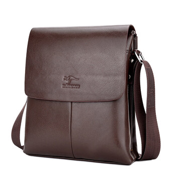 酷奇袋鼠奢侈精品男包男士商务休闲单肩包男式斜挎包男土背包棕色大号