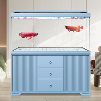 汉霸无管件底滤鱼缸家用超大型超白玻璃客厅落地鱼缸生态智能金鱼缸