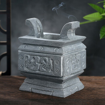 墓地祭祀石雕石雕石头青石香炉家用方形圆形墓园墓地墓前寺庙石材祠堂