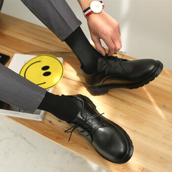 大学生学生会社团上台演讲正装鞋皮鞋男秋季男青年西装圆头鞋男商务