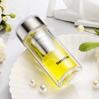 simita双层玻璃杯小容量泡茶杯男士便携个人专用水杯定制logo 本色200