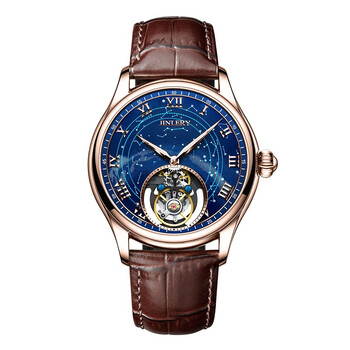 精利(jinlery) 手表 飞行陀飞轮机械表 男士时尚魅力星空腕表 夜光