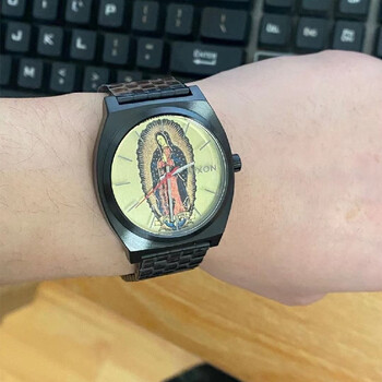 尼克松手表时尚钢带银绿小清新简约方形中性男女石英表黑圣母37mm