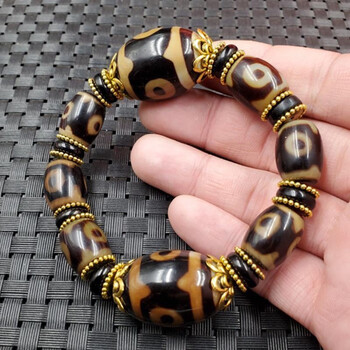 森之瞳西藏三九眼天珠手串龙纹玛瑙手链男女情侣复古佛珠天眼民族风 