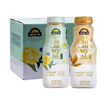 娃哈哈呦呦奶茶400ml15瓶整箱原味桂花味阿萨姆红茶即饮奶茶饮品2味