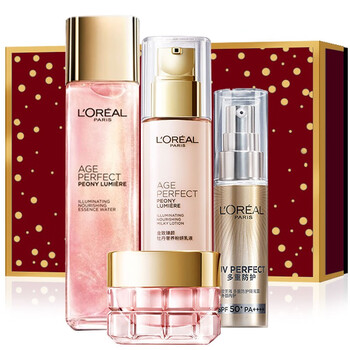 欧莱雅loreal套装女士金致臻颜牡丹奢养系列护肤化妆品节日送礼盒隔离
