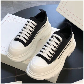 麦昆(mcqueen)麦昆mm麦昆帆布鞋女2023春季新款休闲百搭松糕厚底小白