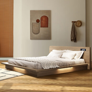 地台床 地台床落地 欧式床双人床软床双人床北欧双人床日式榻榻床主卧