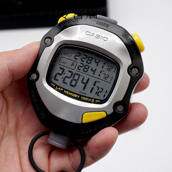 卡西欧hs-70w秒表防水跑步表训练健身100道田径80w裁判计时器 秒表hs